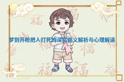 梦到开枪把人打死的深层含义解析与心理解读 梦到开枪把人打死的深层含义解析与心理解读