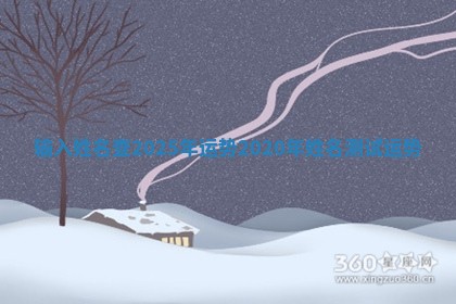 输入姓名查2025年运势 2020年姓名测试运势