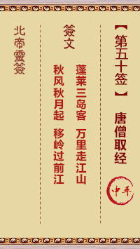 北帝灵签 第50签:唐僧取经 中平